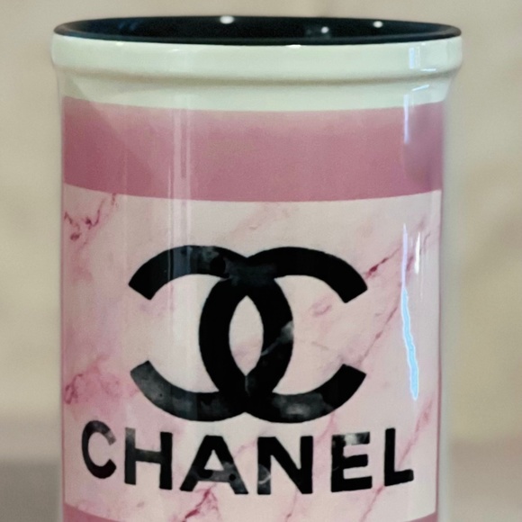 Designer Inspired Ceramic Makeup Brush Holder - BLACK Design - Picture 5 of 9